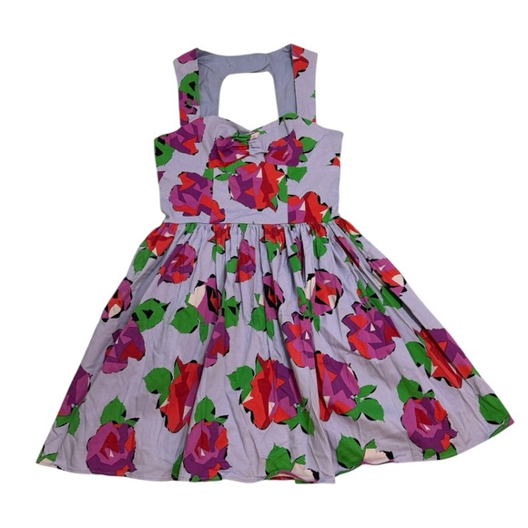 Topshop Dresses & Skirts - Topshop Floral Open Back Full Skirt Mini Babydoll Dress